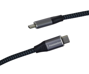 PREMIUMCORD USB-C kabel (USB 3.2 Gen2x2, 5A, 100W, 20Gbit/s) 3m, Šedá