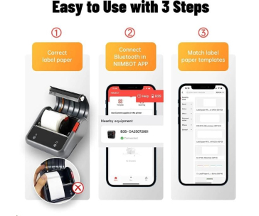 Niimbot Tiskárna štítků B3S Smart, černá + role štítků 180 ks