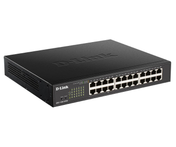 D-Link DGS-1100-24PV2 24-Port PoE Gigabit Smart Managed Switch, 12x PoE, PoE budget 100W, fanless