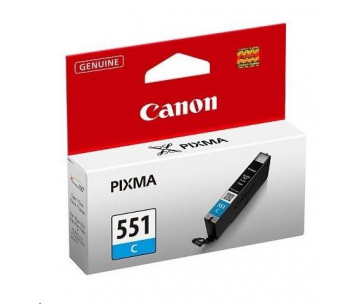 Canon CARTRIDGE CLI-551C azurová pro Pixma iP, Pixma iX, Pixma MG a Pixma MX 6850, 725x, 925, 8750 (332 str.)