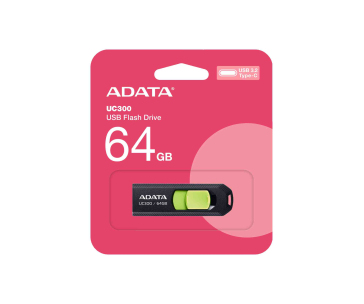 ADATA Flash Disk 64GB UC300, USB-C 3.2, černo-zelená