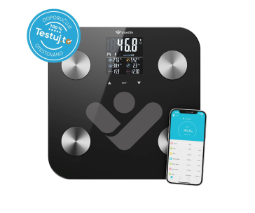 TrueLife FitScale W6 BT - Bioelektrická impedanční bluetooth váha - černá