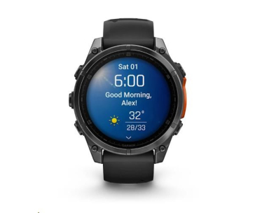 Garmin fenix® 8 – 51 mm, AMOLED, Slate grey a Černý silikonový řemínek