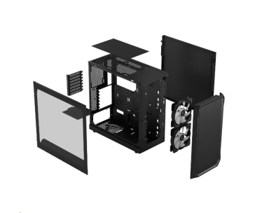 FRACTAL DESIGN skříň Focus 2 RGB Black TG Clear Tint, 2x USB 3.0, bez zdroje, mATX