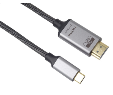 PremiumCord kabel USB-C na HDMI 2m rozlišení obrazu 8K@60Hz,4K@144Hz Aluminium