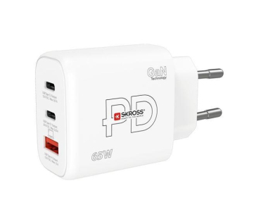 SKROSS USB A+C nabíjecí adaptér Power charger 65W GaN EU, Power Delivery, typ C