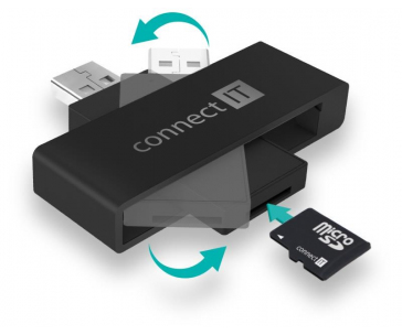 CONNECT IT USB čtečka eObčanek a čipových karet, černá