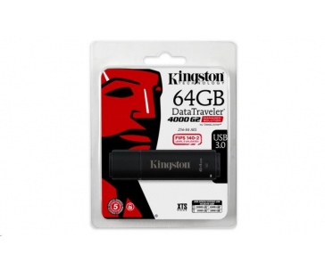 Kingston Flash Disk IronKey 64GB DataTraveler 4000 G2DM (USB 3.0, 256-bit šifrování AES)