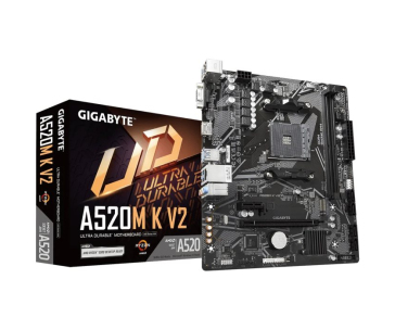 GIGABYTE MB Sc AM4 A520M K V2, AMD A520M, 2xDDR4, 1xHDMI, 1xVGA, mATX