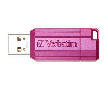 VERBATIM Flash Disk 32GB Hi-Speed Store 'n' Go, Pinstripe, USB 2.0, Hot růžová