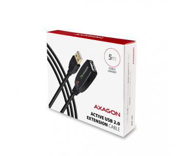 AXAGON ADR-205, USB 2.0 A-M -> A-F aktivní prodlužovací / repeater kabel, 5m