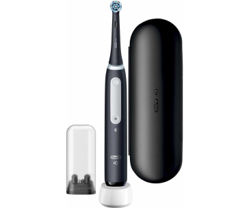 Oral-B iO Series 4 Matt Black elektrický zubní kartáček, magnetický, časovač, tlakový senzor, mobilní aplikace, černý