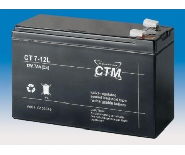 Baterie - CTM CT 12-7L (12V/7Ah - Faston 250), životnost 5let