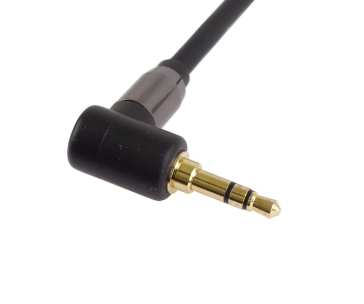 PremiumCord HQ stíněný kabel stereo Jack 3.5mm - Jack 3.5mm zahnutý 90°, 1,5m