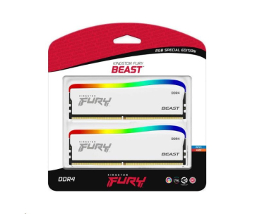 KINGSTON DIMM DDR4 16GB (Kit of 2) 3600MT/s CL17 FURY Beast Bílá RGB SE