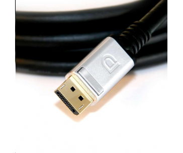 Club3D Kabel certifikovaný DisplayPort 1.4, HBR3, 8K60Hz (M/M), stříbrné koncovky, 4m, 24 AWG