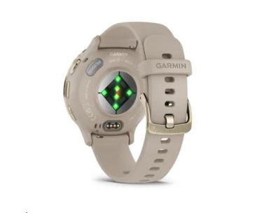 Garmin Venu® 3S, Nerezová luneta Soft Gold, pouzdro French Gray, silikonový řemínek