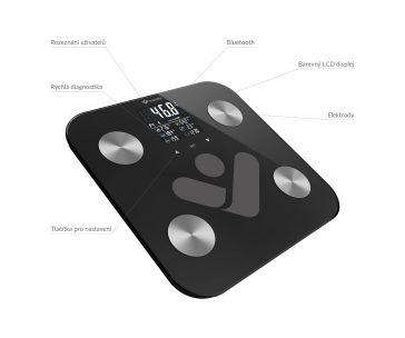 TrueLife FitScale W6 BT - Bioelektrická impedanční bluetooth váha - černá