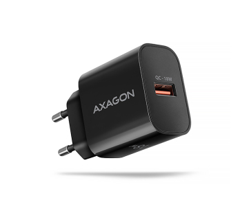 AXAGON ACU-QC18, nabíječka do sítě 18W, 1x port USB-A, QC3.0/AFC/Apple, černá