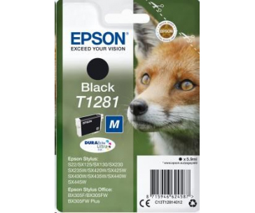 EPSON ink čer Singlepack "Liška" Black T1281 DURABrite Ultra Ink (5,9 ml)