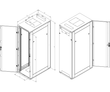 TRITON 19" stojanový rozvaděč 18U 600x1000, nosnost 800 kg, skleněné dveře, svařovaný, šedý