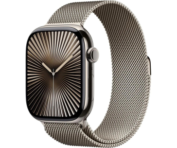 Apple Watch Series 10 GPS + Cellular 42mm Natural Titanium Case with Natural Milanese Loop