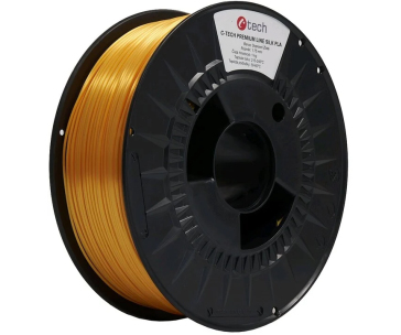 C-TECH Tisková struna (filament) PREMIUM LINE, Silk PLA, dopravní žlutá, RAL1023, 1,75mm, 1kg