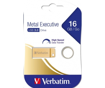 VERBATIM Flash Disk 16GB Metal Executive, USB 3.0, zlatá, kovová