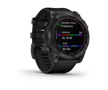 Garmin fenix 7X Solar,Gray/ Black Silicone Band, EU