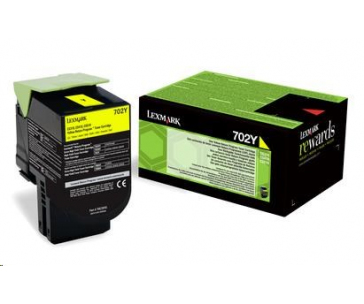 LEXMARK Yellow toner 702Y pro CS310/410/510 z programu Lexmark Return (1 000 stran)