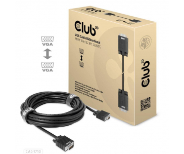 Club3D kabel oboustranný VGA, M/M, 28AWG, 10m