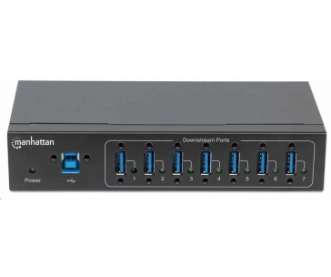 Manhattan hub, 7-portů, USB 3.0 Type-A, černá