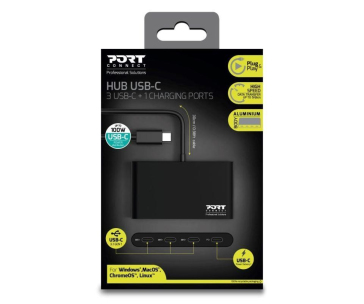 PORT hub USB-C s porty 3x USB-C 3.1 + 1x USB-C 100 W PD