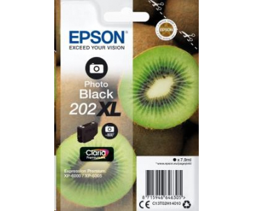 EPSON ink čer Singlepack "Kiwi" Photo Black 202XL Claria Premium Ink 7,9 ml