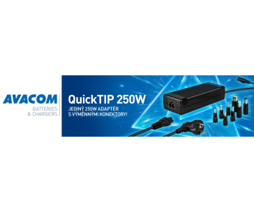 AVACOM QuickTIP 250W - univerzální adaptér pro notebooky + 8 konektorů