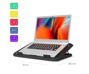 PORT chladící stojan na notebook COOLER PRO, 2x USB, černá