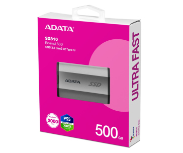 ADATA External SSD 500GB SD810 USB 3.2 USB-C, Stříbrná