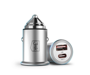 3mk nabíječka do auta - Hyper Car Charger 45W, 1x USB + 1x USB-C (PD)