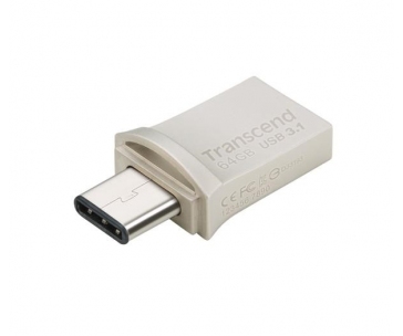 TRANSCEND Flash Disk 32GB JetFlash®890S OTG, USB 3.1 Type-C/A (R:90/W:30 MB/s) stříbrná