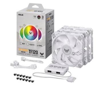 ASUS ventilátor TUF GAMING TF120 ARGB 3IN1 WHITE, 3x120mm PC case fan