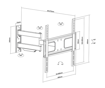 Otočný, sklopný a délkově stavitelný držák Tv Fiber Mounts M64C7