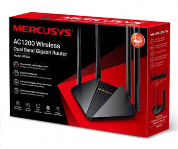 MERCUSYS MR30G EasyMesh WiFi5 router (AC1200, 2,4GHz/5GHz, 2xGbELAN, 1xGbEWAN)