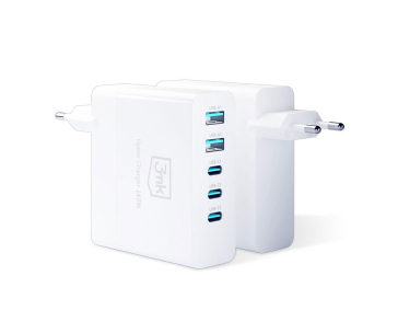 3mk síťová nabíječka - Hyper Charger 140W, GaN 3x USB-C (PD) / 2x USB, bílá