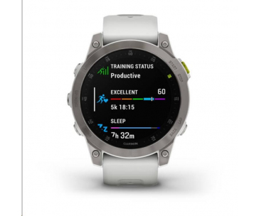 Garmin epix Sapphire, Titan/ White Silicone Band