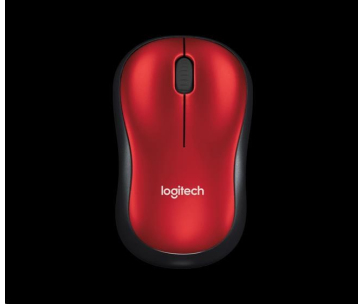 Logitech Wireless Mouse M185, red