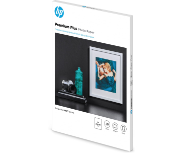 HP Premium Plus Glossy Photo Paper-20 sht/A4/210 x 297 mm, 300 g/m2, CR672A