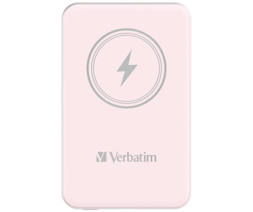 VERBATIM Powerbanka Charge 'n' Go, Magnetická, 5000 mAh, USB-C, Růžová