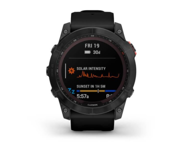 Garmin fenix 7X Solar,Gray/ Black Silicone Band, EU