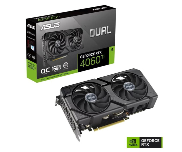 ASUS VGA NVIDIA GeForce RTX 4060 Ti DUAL OC 16G EVO, 16G GDDR6, 3xDP, 1xHDMI