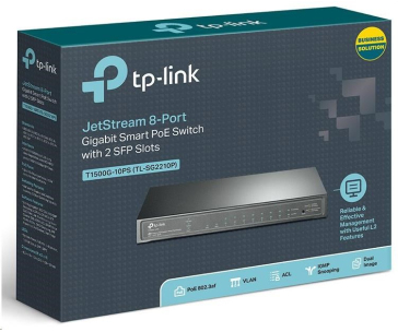 TP-Link OMADA JetStream switch SG2210P (8xGbE, 2xSFP, 8x PoE+, 61W, fanless)